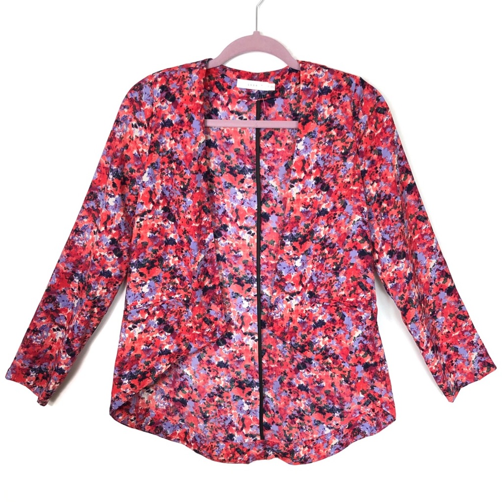 Nwot Lush Colorful Abstract Open Front Blazer - image 4